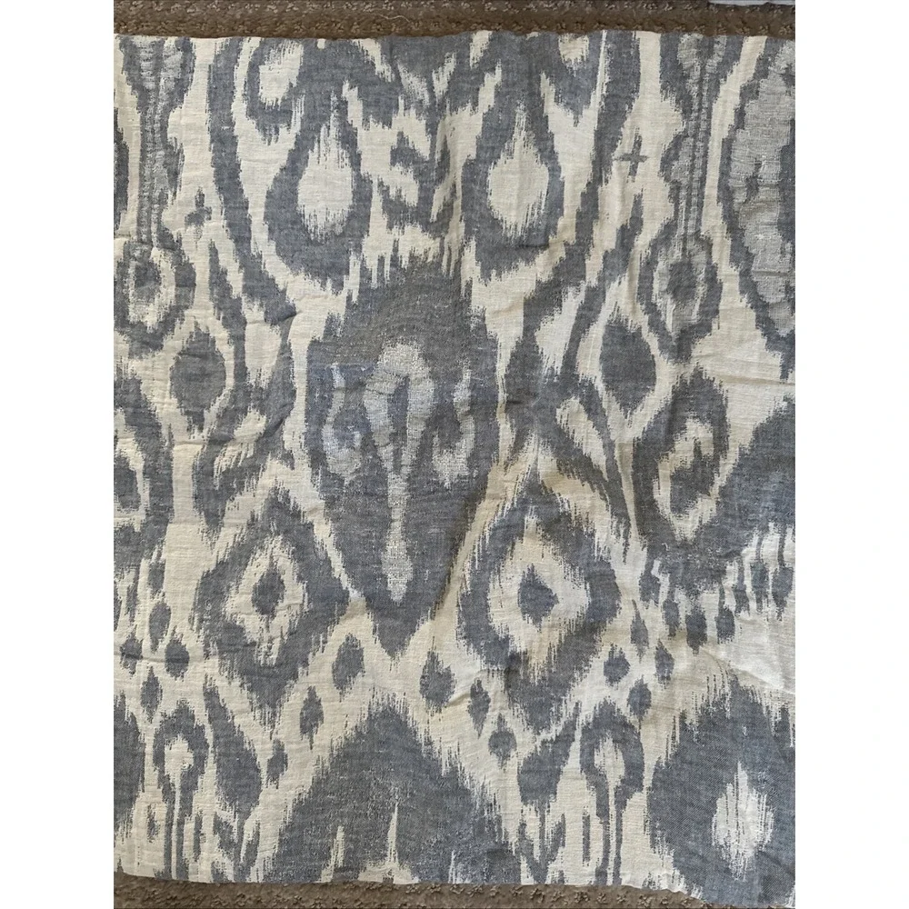 Pottery Barn Ikat Jacquard Comforter Pillow Sham Standard Blue Multi NWOT-2
